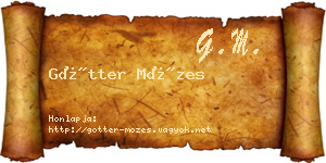 Götter Mózes névjegykártya